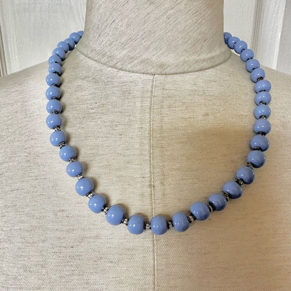Blue beaded necklace